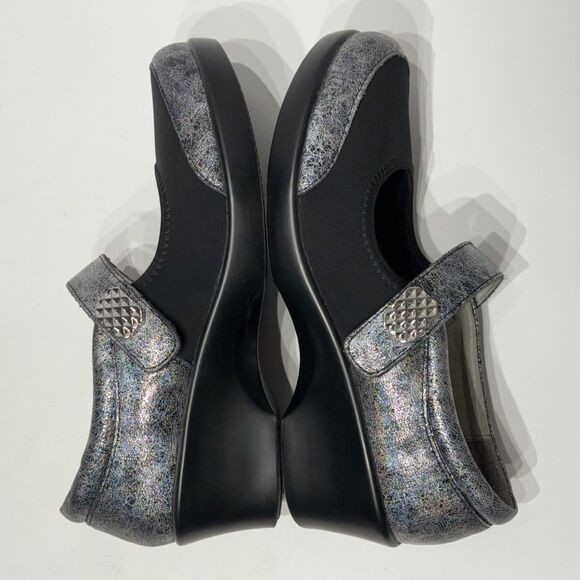 Alegria Women's Jan Mary Jane Wedge Silver Sparkle Leather ~ Size 10.5 (41EU) - Picture 11 of 14
